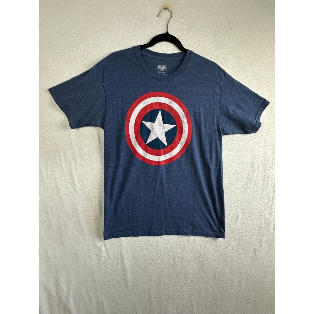 Marvel T Shirt Men's Medium Short Sleeve‎ Captain America Shield Print